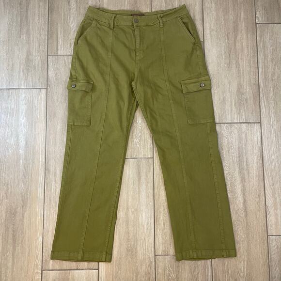 Judy Blue 18W Cargo Pants Olive Green Garment Dyed Stretch Utility Straight Leg - Picture 1 of 10